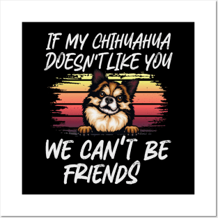 chihuahua Dog Owner dog Lover Funny Quote Retro sunset Posters and Art